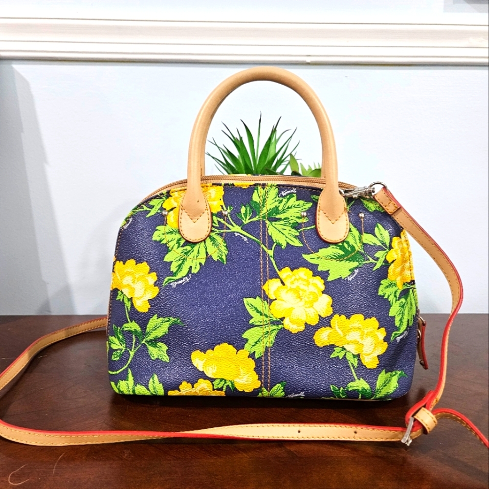 Tiganello Floral Handbag with Yellow and Green Accents